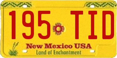 NM license plate 195TID