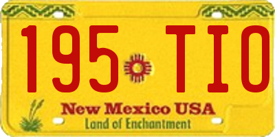 NM license plate 195TIO