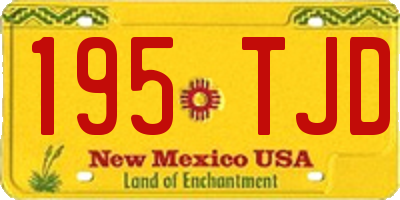 NM license plate 195TJD