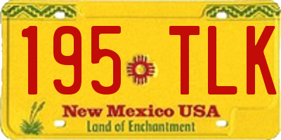 NM license plate 195TLK