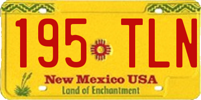 NM license plate 195TLN