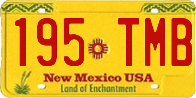 NM license plate 195TMB