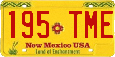 NM license plate 195TME