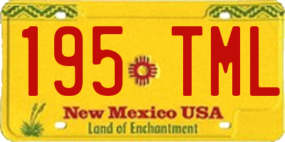 NM license plate 195TML