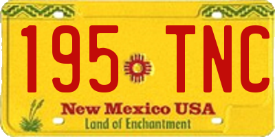 NM license plate 195TNC