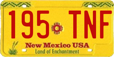 NM license plate 195TNF