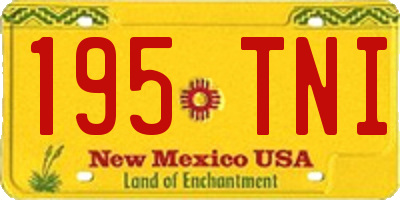 NM license plate 195TNI