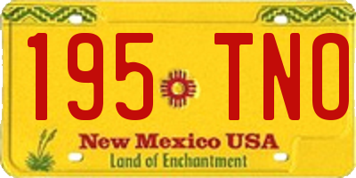 NM license plate 195TNO