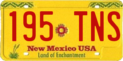 NM license plate 195TNS