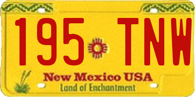 NM license plate 195TNW