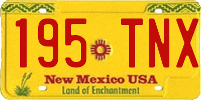 NM license plate 195TNX