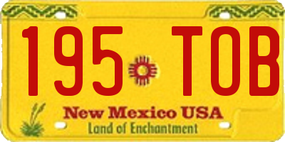 NM license plate 195TOB