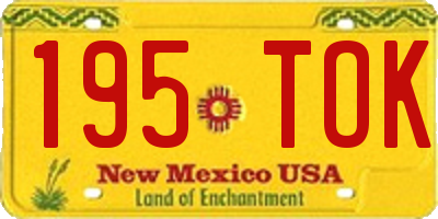 NM license plate 195TOK