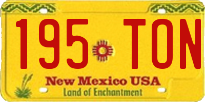 NM license plate 195TON