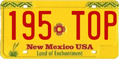 NM license plate 195TOP