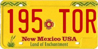 NM license plate 195TOR