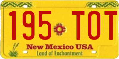 NM license plate 195TOT