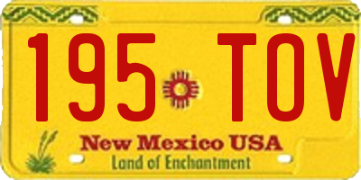NM license plate 195TOV