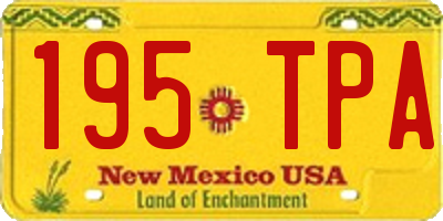 NM license plate 195TPA
