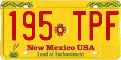 NM license plate 195TPF