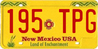 NM license plate 195TPG
