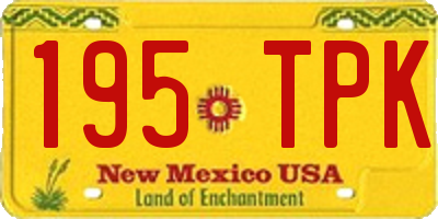 NM license plate 195TPK