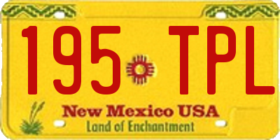 NM license plate 195TPL