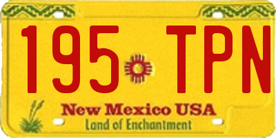 NM license plate 195TPN