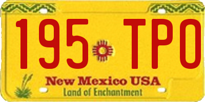 NM license plate 195TPO