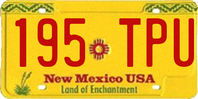 NM license plate 195TPU