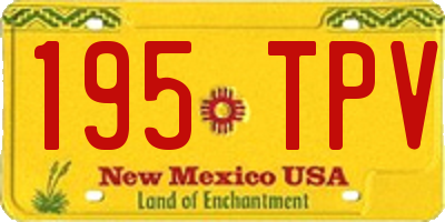 NM license plate 195TPV