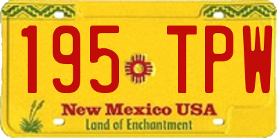 NM license plate 195TPW