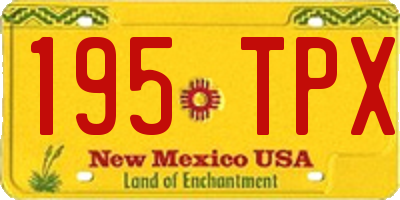 NM license plate 195TPX