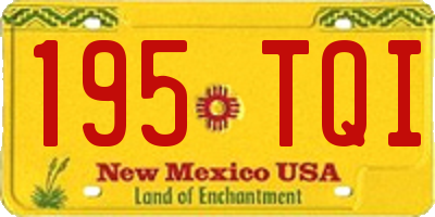 NM license plate 195TQI