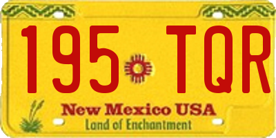 NM license plate 195TQR