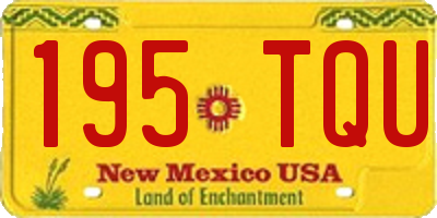 NM license plate 195TQU