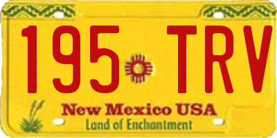 NM license plate 195TRV