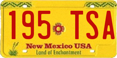 NM license plate 195TSA