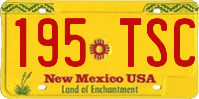 NM license plate 195TSC