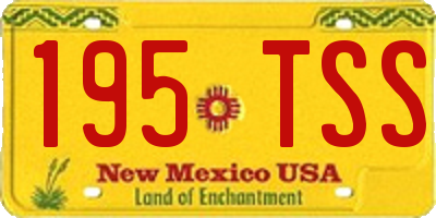 NM license plate 195TSS