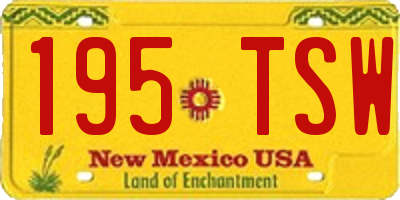 NM license plate 195TSW