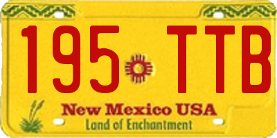NM license plate 195TTB