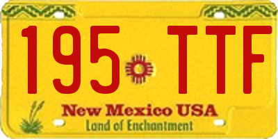 NM license plate 195TTF