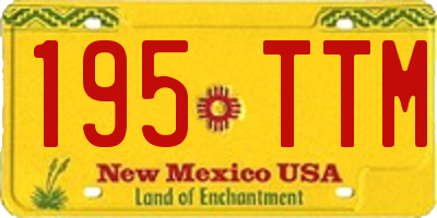 NM license plate 195TTM
