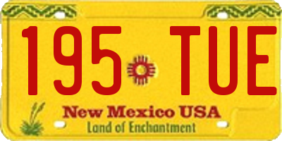 NM license plate 195TUE
