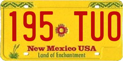 NM license plate 195TUO