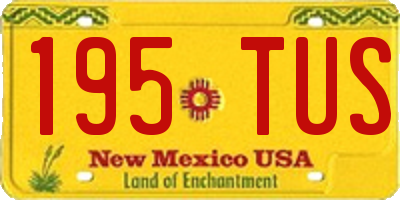 NM license plate 195TUS