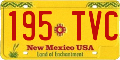 NM license plate 195TVC