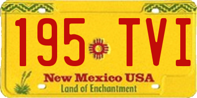 NM license plate 195TVI