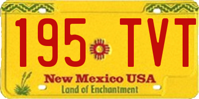NM license plate 195TVT